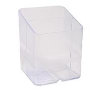 Exacompta - Réf. 67723D - 1 Pot à crayons PEN-CUBE Office - Avec 2 compartiments de taille et de hauteur différentes - Dimensions 7,4x7,4x9,3 cm - Couleur cristal