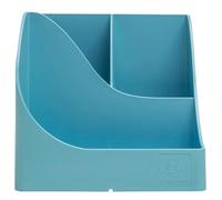 Exacompta - Réf. 69591D - 1 Pot à crayons Pen Wave Pop N'Co Cyan - avec 5 compartiments - 4 compartiments hauts pour les grands ustensiles et 1 compartiment bas pour les petits ustensiles