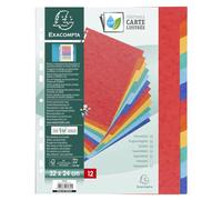 Exacompta - Réf. 7034E - Carton de 5 intercalaires en véritable carte lustrée souple 225g/m2 FSC® avec 12 onglets neutres - Format à classer 320x240 mm - couleurs assorties