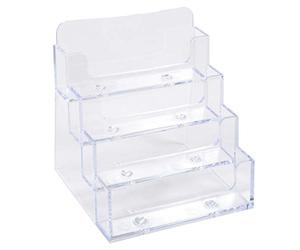 Exacompta - Réf. 71158D - 1 distributeur de cartes de visite, pour 200 cartes de visite format largeur 9,5 x haut.10 cm maxi, avec 4 compartiments - Dimensions : 10,2 x 10,9 x 10,7 cm - Transparent