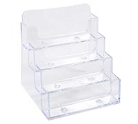 Exacompta - Réf. 71158D - Lot de 4 distributeurs de cartes de visite, pour 200 cartes de visite format largeur 9,5 x haut.10 cm maxi - 4 compartiments - Dimensions : 10,2 x 10,9 x 10,7 cm - Cristal