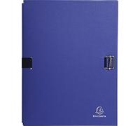 Exacompta Chemise à dos extensible papier toilé 24x32 cm dos 13cm sangle - Lot de 10 assortis