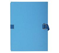 Exacompta - Réf. 722E - 1 chemise à dos extensible en papier toilé couleur - dos extensible jusqu'à 13 cm - fermeture par sangle - dim 24 x 32 cm - pour documents au format A4 - couleur bleu clair