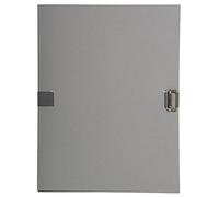 Exacompta - Réf. 730E - 1 chemise à dos extensible en papier toilé couleur - dos extensible jusqu'à 13 cm - fermeture par sangle - dim 24 x 32 cm - pour documents au format A4 - couleur gris