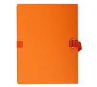 Exacompta - Réf. 734E - 1 chemise à dos extensible en papier toilé couleur - dos extensible jusqu'à 13 cm - fermeture par sangle - dim 24 x 32 cm - pour documents au format A4 - couleur orange