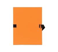 Exacompta - Réf. 734E - Carton de 10 chemises à dos extensible en papier toilé couleur - dos extensible jusqu'à 13 cm - fermeture par sangle - dim 24 x 32 cm - pour format A4 - couleur orange