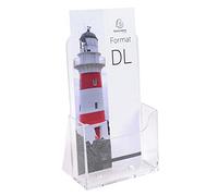 Exacompta - Réf. 75058D - Lot de 10 distributeurs de prospectus sur table - 1 compartiment - Monobloc - Dimensions : Prof.17,3 x larg.7,3 x Haut.21,4 cm - Format à classer A5 - Cristal