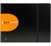 Exacompta - Réf. 75134E - Carton de 5 Porte-cartes de visite amovible à spirales Exacard - livré avec 20 pochettes détachables - pour 240 cartes - fermeture par élastique - format à classer 85x55 mm