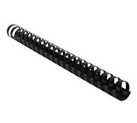 Exacompta Baguette de reliure à anneaux plastique 25 mm noir - Boîte de 50