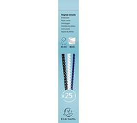 Exacompta - Réf. 76301E - Boîte de 25 reliures spirales en PVC noir 10 mm - permet de relier 40 à 65 feuilles de 80g format A4 ou A3 paysage - convient pour tout type de machine à relier à anneaux