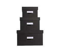 Lot de 3 boîtes de rangement OfficeByMe - Noir
