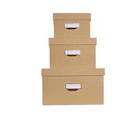 Lot de 3 boîtes de rangement OfficeByMe - Beige
