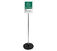 Exacompta Présentoir double face sur pied lesté Alban - Format A4 - Aluminium