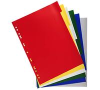 Exacompta Intercalaires polypropylène souple indéchirables 6 positions – A4 maxi – couleurs assorties