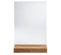 Exacompta - Réf. 84258D - Carton de 10 porte-visuels avec socle en bois A4 vertical - Dimensions P 21 x l 29,7 x H 21 cm - Menus pour restaurants, hôtels, conférence, réception - En PMMA - Cristal