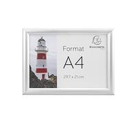 Exacompta - Réf. 8494358D - 1 cadre mural aluminium - format à classer A4 - peut être utilisé horizontalement ou verticalement - vis et chevilles fournies - Alu/cristal