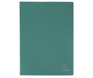 Exacompta - Réf. 8513E - Carton de 25 Protèges-documents OPAK - 10 pochettes grainées antireflet - 20 vues - pour format A4 - dimensions 24 x 32 cm - couverture en polypro souple - couleur vert foncé
