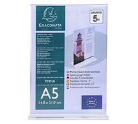 Exacompta Porte-visuel droit vertical A5 PMMA (acrylique) 148 x 210 mm Cristal
