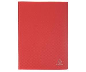 Exacompta - Réf. 8515E - Carton de 25 Protèges-documents OPAK - 10 pochettes grainées antireflet - 20 vues - pour format A4 - dimensions 24 x 32 cm - couverture en polypro souple - couleur rouge
