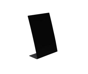 Exacompta - Réf. 85230D - 1 Support à messages incliné vertical A5 en ardoise, tableau noir pour restaurant, menus, food truck, fête, mariage - Dimensions 15,3 x 6,3 x 20 cm - Coloris noir