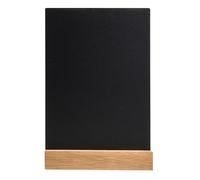 Exacompta Support visuel vertical ardoise A5 – Socle chêne massif, recto/verso – Noir