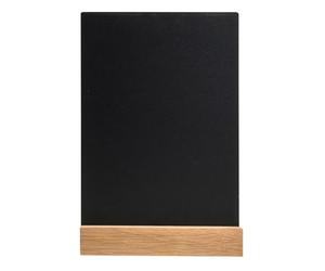 Exacompta - Réf. 85240D - Carton de 20 supports à message avec socle bois A5, tableau de table - Ardoise Porte-menu double-face - Pour café, bar, restaurant, Foodtruck - 14,8 x 5,2 x 21 cm - Noir