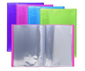 Exacompta - Réf. 85280E - Carton de 8 Protège-documents Iderama - 60 pochettes cristal lisse - 120 vues - pour A4 - dim 24 x 32 cm - couverture en polypro semi-rigide - 4 couleurs assorties