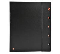 Exacompta - Réf. 85334E - Carton de 10 Protège-documents Exaview fermeture avec élastique et intercalaires amovibles - Couverture rigide à spirales - 30 Pochettes (60 vues) - A4 - noir