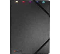 Exacompta - Réf. 85434E - Carton de 10 Protège-documents Exaview fermeture avec élastique et intercalaires amovibles - Couverture rigide à spirales - 40 Pochettes (80 vues) - pour A4 - Coloris noir