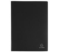 Exacompta - Réf. 8561E - Carton de 8 Protèges-documents OPAK - 60 pochettes grainées antireflet - 120 vues - pour format A4 - dimensions 24 x 32 cm - couverture en polypro souple - couleur noir