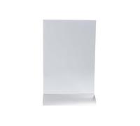 Exacompta - Réf. 85658D - Carton de 5 Porte-visuels inclinés sur pied aluminium vertical - Dimensions 21 x 30 x 8,5 cm - Porte-menu, carte des vins, affiches, document A5 - En PMMA - Alu/cristal