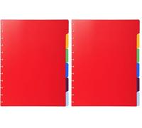 Exacompta - Réf. 86002E - Intercalaires en polypro rigide multicolores pour protège-documents amovible à anneaux - 6 onglets neutres - pour format A4 maxi - dimensions 24 x 30,5 cm (Lot de 2)