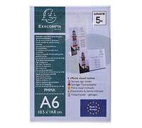 Exacompta - Réf. 86058D - 1 Porte-visuel A6 incliné vertical ou horizontal - Dimensions 105 x 148 mm - PMMA (acrylique) menu pour restaurants, hôtels, conférence et réception - Couleur Cristal