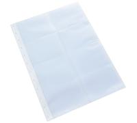 Exacompta - Réf. 86211E - Paquet de 10 recharges pochettes détachables pour porte-cartes de visite amovible à anneaux (réf 75251E) - format A4 - 16 cartes de visite par page - dimensions 21 x 29,5 cm