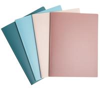 Exacompta - Réf. 86270E - Paquet de 4 Protège-documents Skandi - 20 pochettes grainées - 40 vues - pour A4 - dim 24 x 32 cm - couverture semi-rigide en polypro recyclé - 4 couleurs assorties