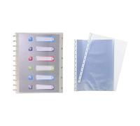 Exacompta - Réf. 86320E - 1 Protège-documents amovibles à anneaux polypropylène Crystal 60 vues - A4 - Cristal & Paquet de 10 Pochettes de Recharge lisse pour porte vue amovible Cristal Translucide