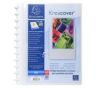 Protège-documents à anneaux et pochettes détachables KreaCover® 60 vues - A4 - Blanc