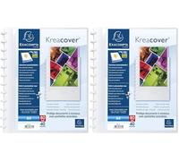 Exacompta - Réf. 86471E - 1 Protège-documents amovible à anneaux avec 40 pochettes grainées détachables - 80 vues - pour A4 - dim 24,5x31cm - couverture rigide personnalisable Kreacover -blanc