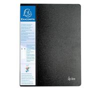 Exacompta - Réf. 88301E - Carton de 12 Protège-documents avec porte étiquette 3 faces Up Line - 30 pochettes - 60 vues - pour A4 - dimensions 24 x 32 cm - couverture en polypro rigide opaque - noir