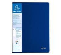 Exacompta - Réf. 88302E - Carton de 12 Protège-documents avec porte étiquette 3 faces Up Line - 30 pochettes - 60 vues - pour A4 - dimensions 24 x 32 cm - couverture en polypro rigide opaque - bleu