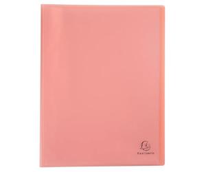 Exacompta - Réf. 88377E - 1 Protège-documents en polypropylène semi rigide Chromaline Pastel - 30 pochettes cristal lisse - 60 vues - couverture souple translucide - A4 - dim 24 x 32 cm - corail