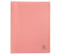 Exacompta - Réf. 88377E - Carton de 10 protège-documents en PP semi rigide Chromaline Pastel - 30 pochettes cristal lisse - 60 vues - couverture souple translucide - A4 - dim 24 x 32 cm - corail