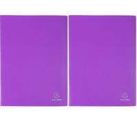 Exacompta - Réf. 88426E - 1 Protège-documents OPAK - 40 pochettes cristal lisse - 80 vues - pour format A4 - dimensions 24 x 32 cm - couverture en polypro semi-rigide - couleur violet (Lot de 2)