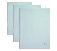 Exacompta - Réf. 88460E - 1 Protège-documents Aquarel - 40 pochettes cristal lisse - 80 vues - pour A4 - dim 24 x 32 cm - couverture en polypro semi-rigide - 5 couleurs pastels aléatoires (Lot de 3)