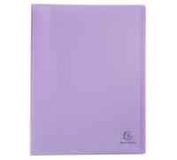 Exacompta - Réf. 88475E - Carton de 10 Protège-documents Chromaline Pastel - 40 pochettes cristal lisse - 80 vues - pour A4 - dim 24 x 32 cm - couverture en polypro recyclé translucide mauve