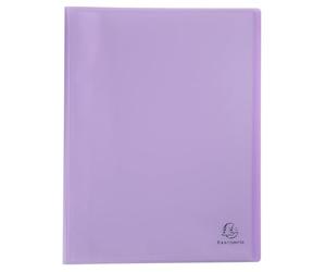 Exacompta - Réf. 88475E - Carton de 10 Protège-documents Chromaline Pastel - 40 pochettes cristal lisse - 80 vues - pour A4 - dim 24 x 32 cm - couverture en polypro recyclé translucide mauve