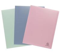 Exacompta - Réf. 88539E - Paquet de 3 Protège-documents Autentik - 50 pochettes grainées - 100 vues - pour A4 - dim 24 x 32 cm - couverture en polypro recyclé souple - 3 couleurs assorties