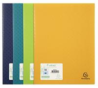 Exacompta - Réf. 885570E - 1 Protège-documents Forever - 50 pochettes cristal lisse - 100 vues - pour A4 - dim 24 x 32 cm - couverture en polypro recyclé rigide - aspect mat - 4 couleurs aléatoires
