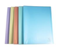 Exacompta - Réf. 88570E - Paquet de 5 protège-documents Chromaline Pastel - 50 pochettes cristal - 100 vues - pour A4 - dim 24x32 cm - couverture en polypro recyclé translucide - 5 couleurs assorties