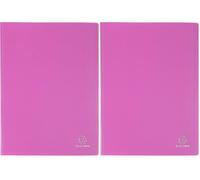 Exacompta - Réf. 8867E - 1 Protège-documents OPAK - 60 pochettes cristal lisse - 120 vues - pour format A4 - dimensions 24 x 32 cm - couverture en polypro semi-rigide - couleur rose (Lot de 2)